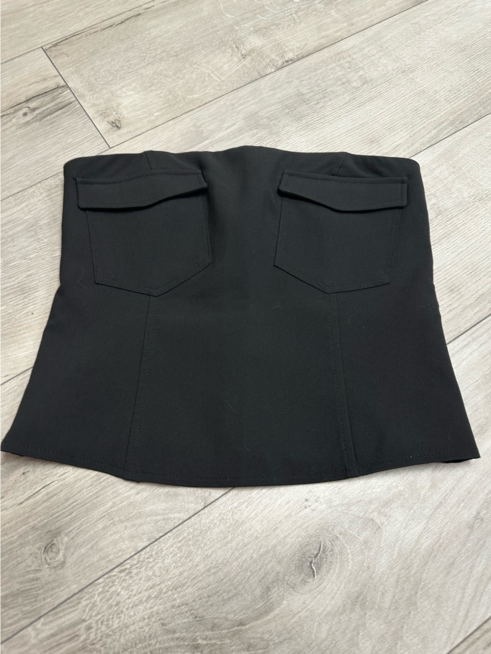 Pull&Bear Black Strapless Cargo Bandeau Top Size M